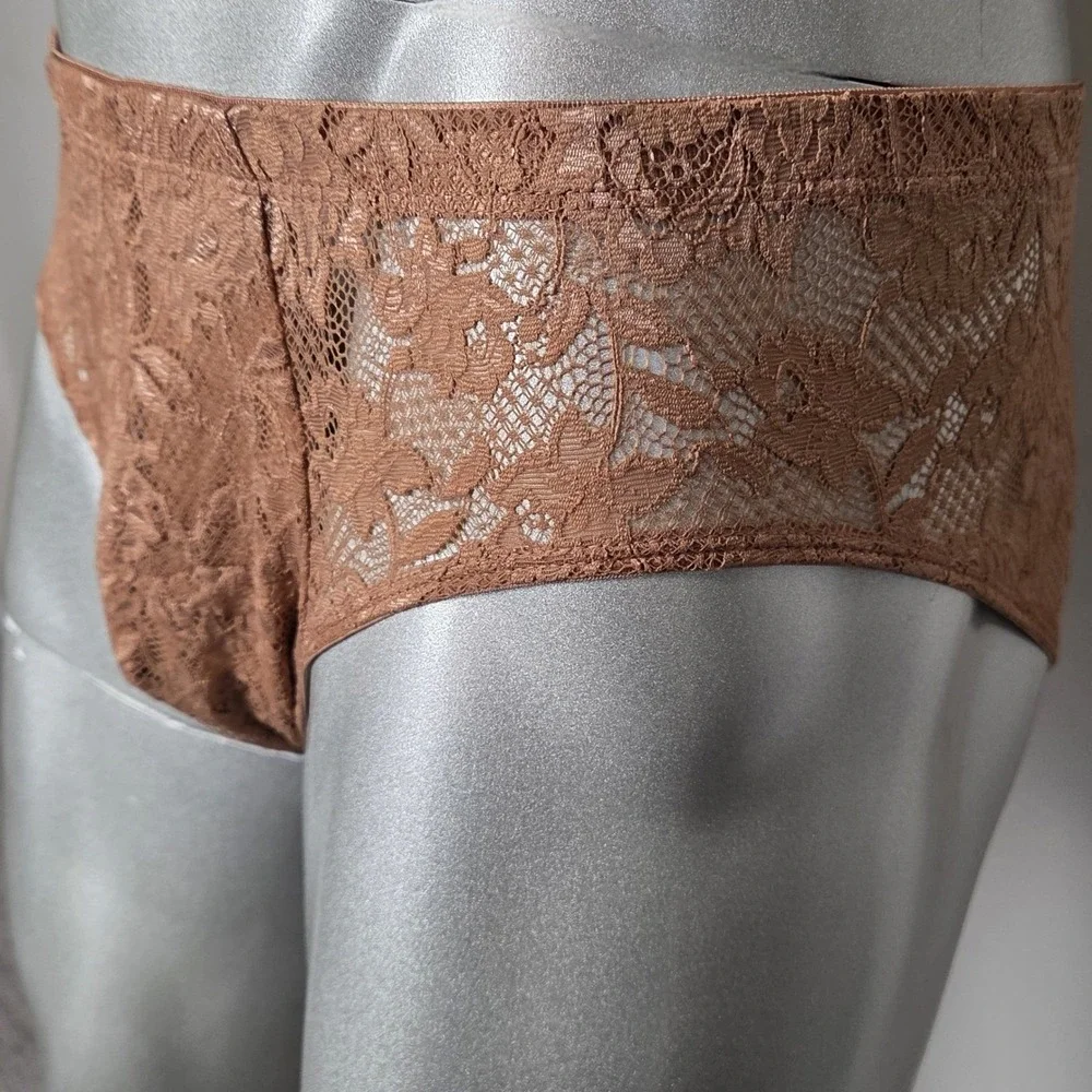 Cosabella Never Say Never Men's‎ Lace Brief Brown Luxury Stretch Lace Underwear